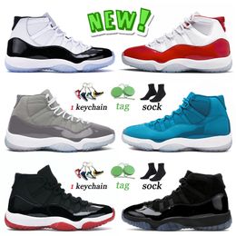 jam UK - Cheaper 11s Jumpman 11 OG Basketball Shoes Concord Cherry Cool Grey Dolphins Bred Cap and Gown Gamma Blue Metallic Silver Space Jam Mens Women Sneakers Trainers 36-47