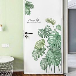 Wall Stickers Green Leaves For Bedroom Living Room Dining Kitchen Kids DIY Decals Door Murals Home DecorWall