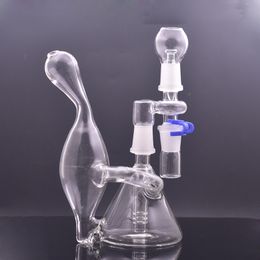 1 Set 6inchs Recycler Dab Rigs Glass Hookahs Thick Smoking Water Pipe Gravity Bong Bubbler with 14mm Joint Reclaim Catcher Adapter