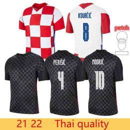 thailand shirts UK - Thai Quality T Shirts 21 22 MODRIC Soccer Jersey 2021 2022 National Team MANDZUKIC HOME AWAY ORSIC PERISIC RAKITIC SRNA KOVACIC BROZOVIC REBIC