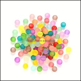 Other Loose Beads Jewellery Frosted Round Lampwork Murano Glass Random Colour Cross Mixing Mti-Specification Diy Handmade Accessories Drop Deli