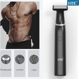 HTC Dropshipping Groin Hair Trimmer Ball Groomer&Body Trimmer for Men Waterproof Wet/Dry Clippers Male Hygiene Razor DepiladorT220718 T220725