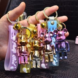 Acrylic keychain Magic color violent bear pendant cute cartoon Bear car key chain lovers bag gift