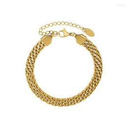 Link Chain FYSARA 2022 Fashion 18 K Plated Stainless Steel Bracelet High Quality Good Price Gold Colour Metal Texture For Women