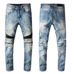 22ss Popular Mens Jeans belt Hip-hop Zipper Hole Washed Jean Pant Men Designer Clothes Cool Guy Denim Jeans Embroidery Biker Pants Fashion Holes Trouser Size 28-40