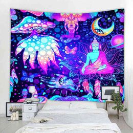 Fantasy Mushroom Tapestry Bohemian Hippie Living Room Bedroom Home Decor Large Blankets Different Sizes J220804