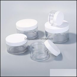 Packing Bottles Office School Business Industrial Clear Pet Plastic Jar With White Lid 30G 50G 100G 150G 200G Cosmetic Container For Mud M