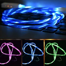 Flowing USB Cables Upgrade Extra Bright Brilliant LED Micro Light Up Charging Charger Data Cable w/ Direction Flow Stream with Opp Bag