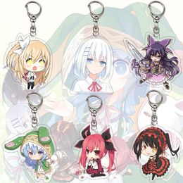 Keychains Anime Date A Live Keychain Bag Pendant Key Chain Fans Gift Cute Yatogami Tohka Tokisaki Kurumi Kotori Itsuka Collection RingKeycha