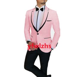 Customise tuxedo One Button Handsome Notch Lapel Groom Tuxedos Men Suits Wedding/Prom/Dinner Man Blazer(Jacket+Pants+Tie+Vest) W1067