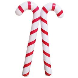 Stock Inflatable Christmas Canes Classic Lightweight Hanging Decoration Lollipop Balloon Xmas Party Balloons Ornaments Adornment Gift 88cm/35inch