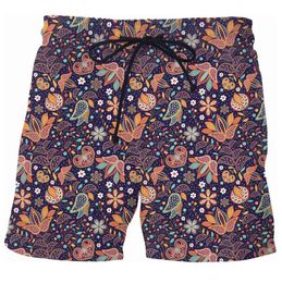 Men's Shorts Paisley pattern Full Printed Mens Unisex Streetwear Elastic Waist Summer Beach Harajuku Casual Have belt T220825