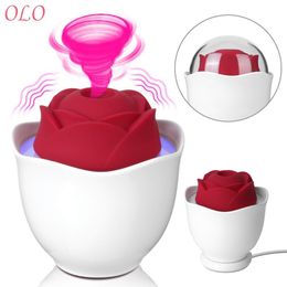 Erotic Clitoris Stimulator sexy Shop Sucking Vibrator Rose Shape Nipple Sucker Vagina Massager Toys for Women With light mode Beauty Items