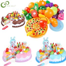 Children Educational Gift Pretend Play Set Plastic Food Toy DIY Cake Toy Cutting Fruit Vegetable Food Pretend Play Toys 220725