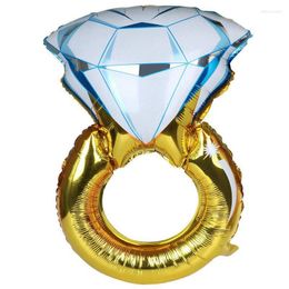 Cluster Rings Large Engagement Ring Balloon Gold Blue Party Celebration Love Valentines Wedding Fun Edwi22