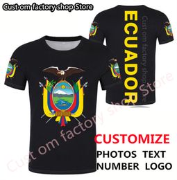 ECUADOR t shirt free custom made name number ecu t shirt nation flag ec spanish republic Ecuadorian college print p o clothing 220616