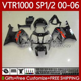 Fairings Kit For HONDA VTR1000 RC51 2000 2001 2002 2003 2004 2005 2006 Body 123No.116 RTV1000 VTR Grey black 1000 SP1 SP2 2000-2006 VTR-1000 00 01 02 03 04 05 06 Bodywork