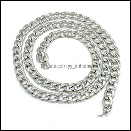 Chains Necklaces Pendants Jewellery 5Mm 6Mm 7Mm Sier Plated Stainless Steel Women Men Chokers For Hip Hop Party Clu Dhedi