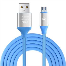 Macarone Cell Phone Cables TPE Elastic Micro USB Type C Fast Charger USB Data Charging Cable for Samsung Realme Xiaomi LETV HTC LG Android