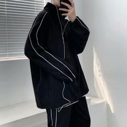 Men's Tracksuits Spring And Fall 2022 Sports Suit Male Ruffians Handsome Fry Street Harbour Wind Coat Loose Casual Two PiecesMen's