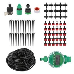 25M DIY Drip Irrigation Kit With Timer Garden Dripping Tools Set Watering Hose Dripping Tools Set Dripper Outdoor Garden Tools T200530