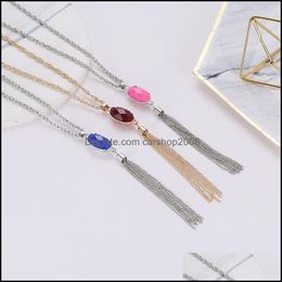 Pendant Necklaces Double Side Acrylic Necklace For Women Noble Temperament Sweater Chain Carshop2006 Drop Delivery 2021 Je Carshop2006 Dhwox
