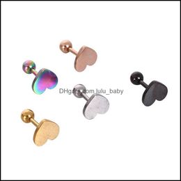 Body Arts Tattoos Art Health Beauty Set Of 50Pcs Heart Shaped Ear Studs Surgical Steel Earrings Piercing Jewelry For Wom Dhdku