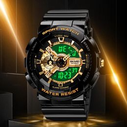 Wristwatches 2022 Fashion Digital Watch Men Student Waterproof Dual LED Chrono Alarm Clock Mens Watches Cool Hour Boys