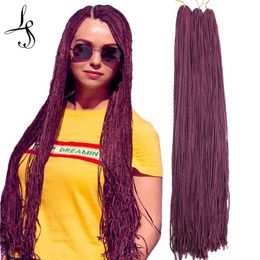 28 inch Zizi Synthetic Crochet Braids Hair Twist Zizi Braiding Hair Extension 24 Stands/Pack Pre-Looped Thin Box Braid LS09