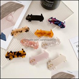 Hair Clips Barrettes Jewellery Japanese Short Three Colour Cat Side Women Acetic Acid Alloy Animal Mu Dhkef