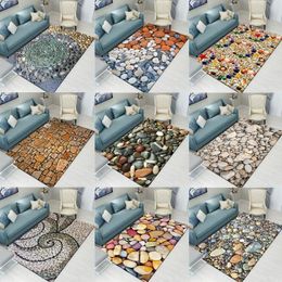 Carpets Fashion 3d Colourful Cobblestone Stone Kitchen Doormats Non-slip Absorent Water Floor Mats Bathroom Area Rug Carpet Anti SkiddingCarp