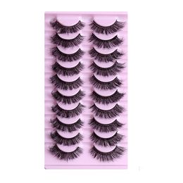 Curly Thick Mink False Eyelashes Soft & Vivid Messy Crisscross Reusable Hand Made Multilayer Fake Lashes Extensions Makeup for Eyes 10 Models DHL