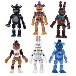 6 PcsSet Anime Figure Five Night At Detachable Joint Fnaf Cute Bonnie Bear Action Figure Pvc Model Toys Gifts 220702