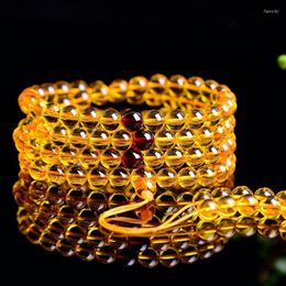 Beaded Strands Baltic Amber Wax Pendant Natural Golden Pearl 108 Bracelet Men's And Women's Sweater Chain Lovers Fawn22