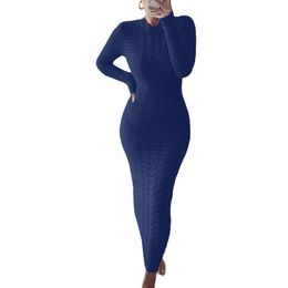 Casual Dresses Chic Knitted Sweater Dress Fashion Jacquard Weave Women Bodycon Woman Party Night Robe Femme Elegant Vestidos Trend 707