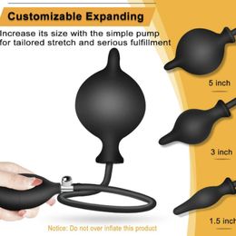 Anale sexy Toys for Men with Remote Vibrator Inflatable Dilator Plug Tail Large Silicone