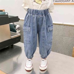 Kids Jeans Pockets Toddler Jeans Spring Autumn Jeans Infantil Casual Style Kid Clothes 210412