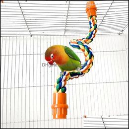 Parrot Cotton Standing Rope Perch Bird Climbing Toy Claw Grinding Cage Accessories Drop Delivery 2021 Other Supplies Pet Home Garden I9Crz