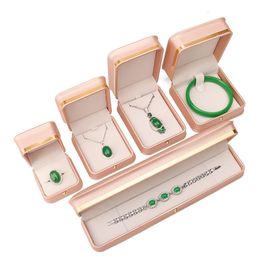 Jewelry Box PU Leather Organizer Display Travel Jewelry Case Ring Necklace Bracelet Pendant Storage Boxes for Proposal Wedding