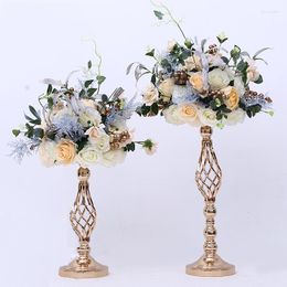 Party Decoration Gold Flower Vases Candle Holders Rack Stands Wedding Road Lead Table Centrepiece Pillar Event CandlestickParty