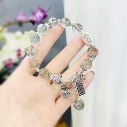 Link Chain Pomegranate Strawberry Shiwang Cause Natural Green Ghost Crystal Bracelet Female 925 Sterling Silver Fashion GiftLink