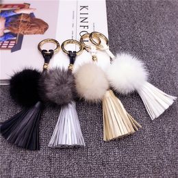 Fluffy Pom Keychain Charm Tassel Pendant Party Soft Faux Fur-like Ball Car Keyring Key Holder Women Bag Pendant Jewelry