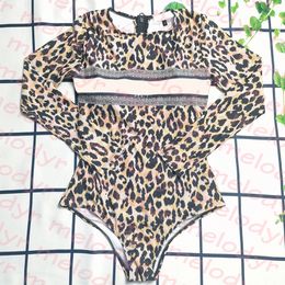 long sleeve swimsuit with zipper UK - Vacation Beach Surfing Swimwear Leopard One Piece Swimsuit Home Textile Long Sleeve Bathing Suit With Zipper Padded Swimwear