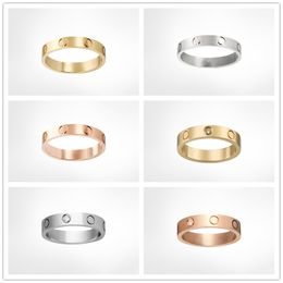 Love Screw Band Rings Classic Titanium Steel Jewellery Men and Women Couples Wedding Rings Holiday Gifts