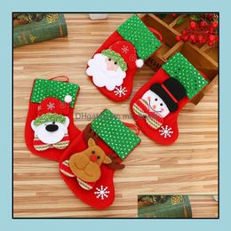 Christmas Decorations Festive Party Supplies Home Garden Ll Mini Hanging Socks Cute Candy Gift Bag Snowman Santa Claus D Dr9
