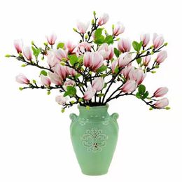 Decorative Flowers & Wreaths 68cm Artificial Magnolia Flower Is Suitable For Arrangement In The Living Room Wedding Banquet Venue Layout And