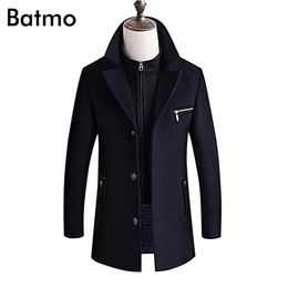 BATMO new arrival winter thicked warm casual wool trench coat men men s winter jackets men s parkas plus size M LJ201109