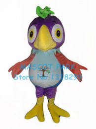 Mascot doll costume purple parrot mascot costume wholesale adult size cartoon parrot macaw bird theme anime costumes carnival fancy dress