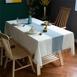 Rectangle Tablecloths for Dining Table Cotton Linen Fabric Rustic Farmhouse Kitchen Coffee Table Cover