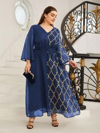 Plus Size Dresses Women Large Elegant Maxi 2022 Luxury Designer Lace Oversize Long Muslim Party Evening Festival ClothingPlus
